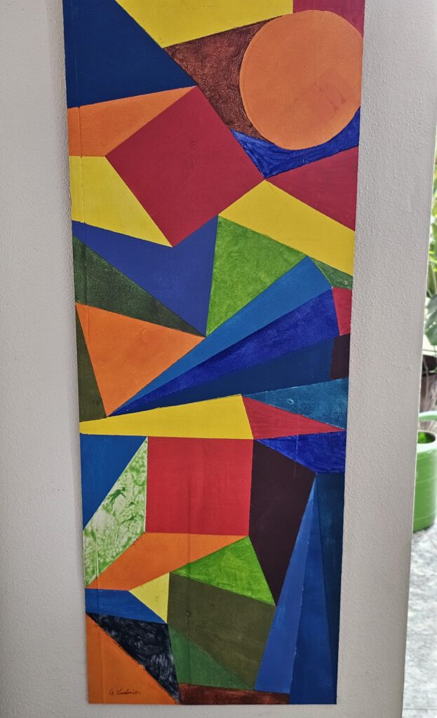 Geometrisches Farbenspiel in leuchtenden Farben.