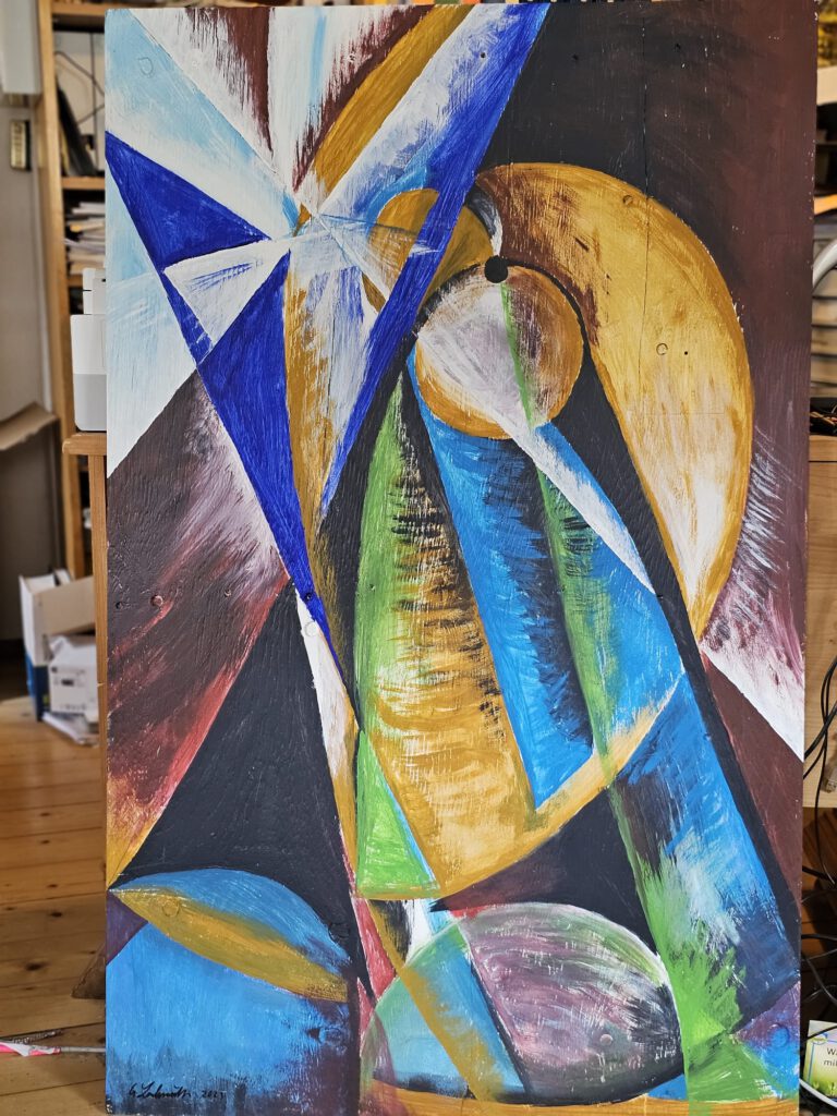 Erdige Farbtöne kombiniert mit leuchtendem Blau.